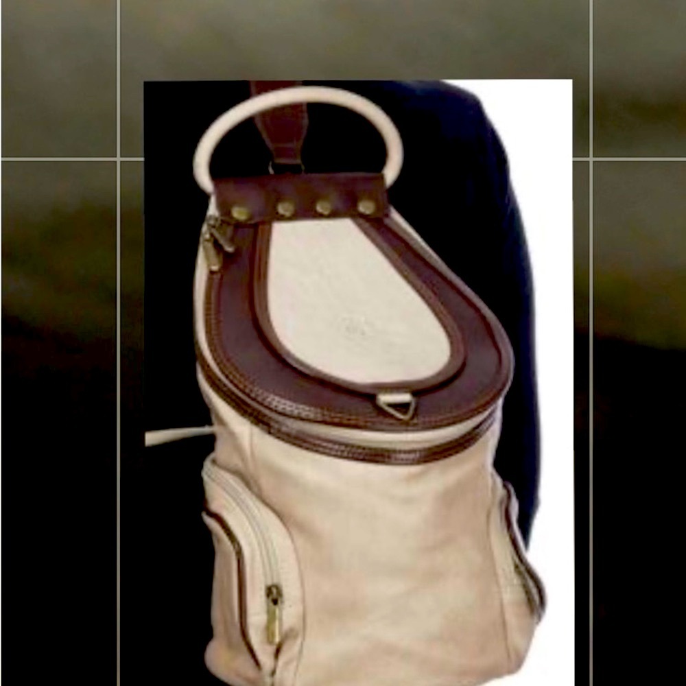 Chic Cream and Brown Women's Backpack